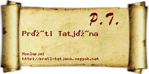 Prátl Tatjána névjegykártya